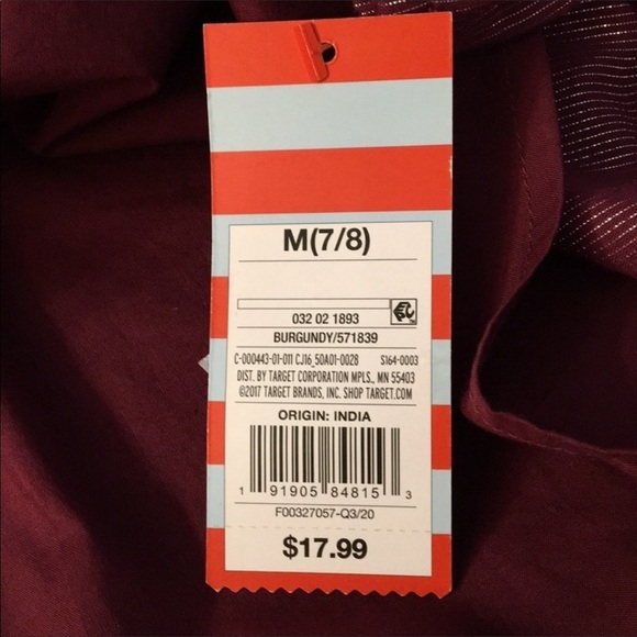 Cat & Jack Sparkle Long Sleeve Peasant Blouse Top - Picture 5 of 6